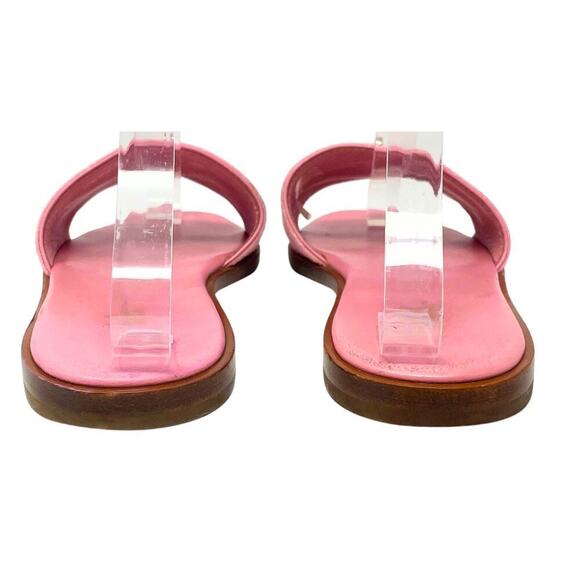 Louis Vuitton LV Logo Monogram Canvas Pink Tan Gold Lock It Flats Sandals EU37.5 - Picture 5 of 11